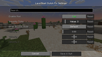 Config screen