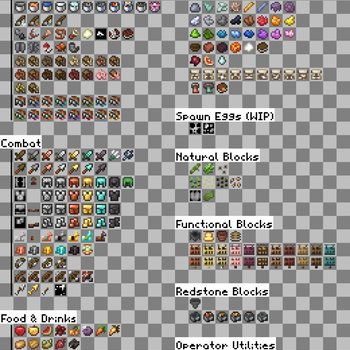 All items and blocks retextures 0.7