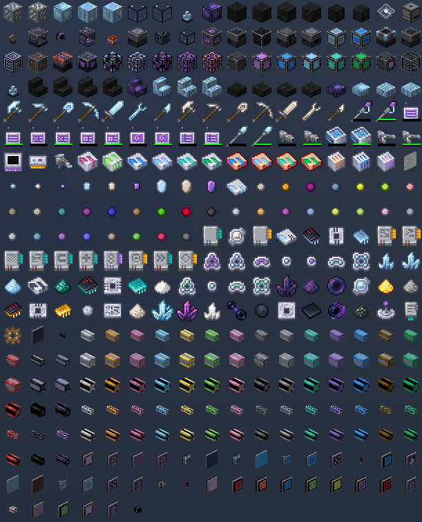 All items and blocks in JEI - Black Theme.