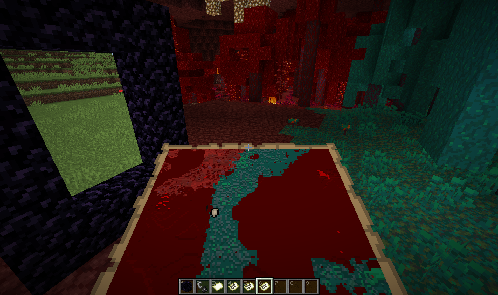 Entering the Nether with a map