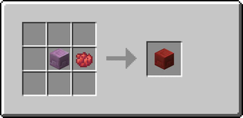 Recipe for a dyed Purpur Shulker Box