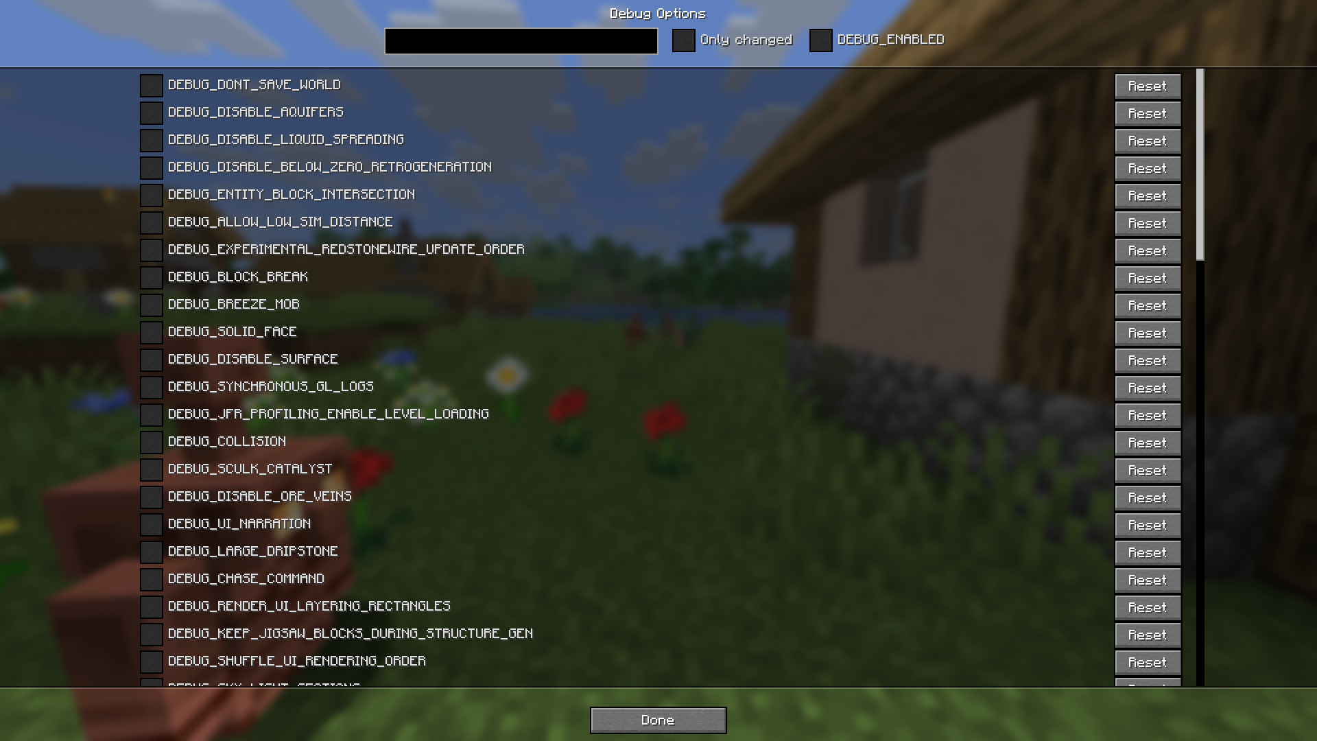 In-game options preview