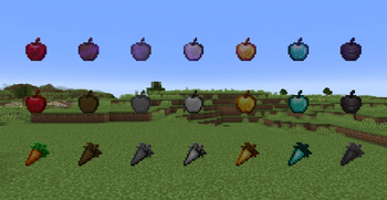 All the apples and carrots added in this mod! 