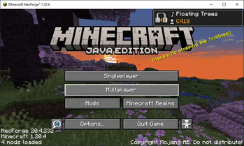 Main menu in 1.20.4