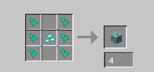 This Prismarine Brick recipe makes 4 Pris. Bricks