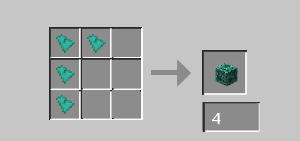 This Prismarine recipe makes 4 Prismarine from 4 Pris. Shards