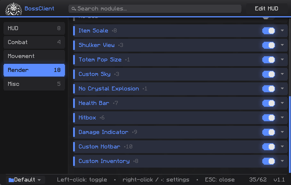Render Features
