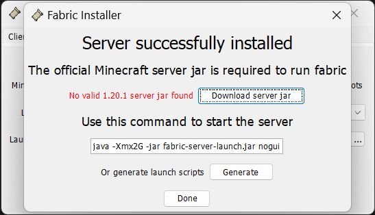 Fabric installer - server