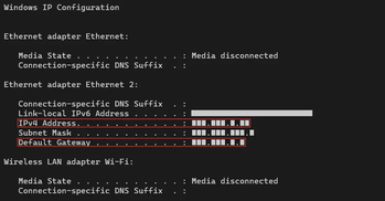 ipconfig command