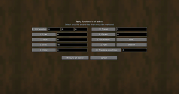Apply functions menu