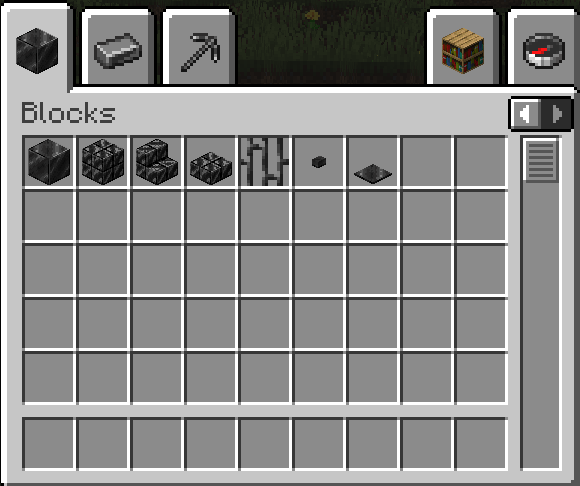 Blocks Tab in Creative Mode