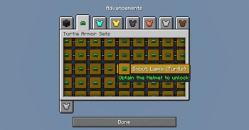The Turtle Armor Sets Tab