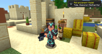 The Player unlocked the Advancement for a Netherite Armor Set