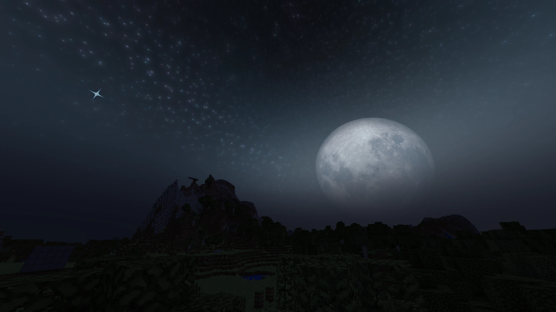 (No Optifine Needed)

Same as the Procedural Night Sky, but also changes the moon to be much bigger and adds a light layer of fog that is dynamically lit up by the moon based on where the moon is and what phase it's in.