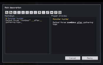 Markdown description editor