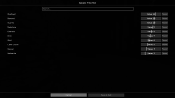 Config screen
