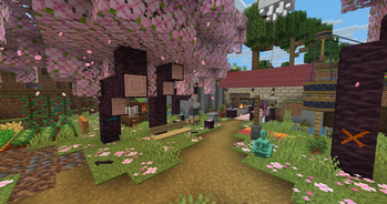 A base in a cherry grove / Player-made