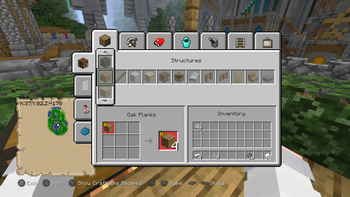 Crafting screen