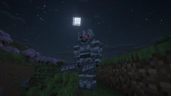 Silver Skeleton under the moon