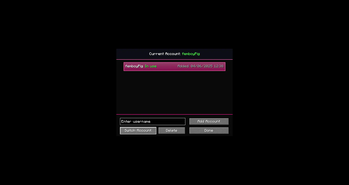 account in use (accounts screen)