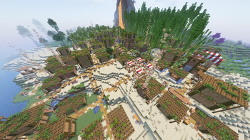 Beach village with bamboo forest