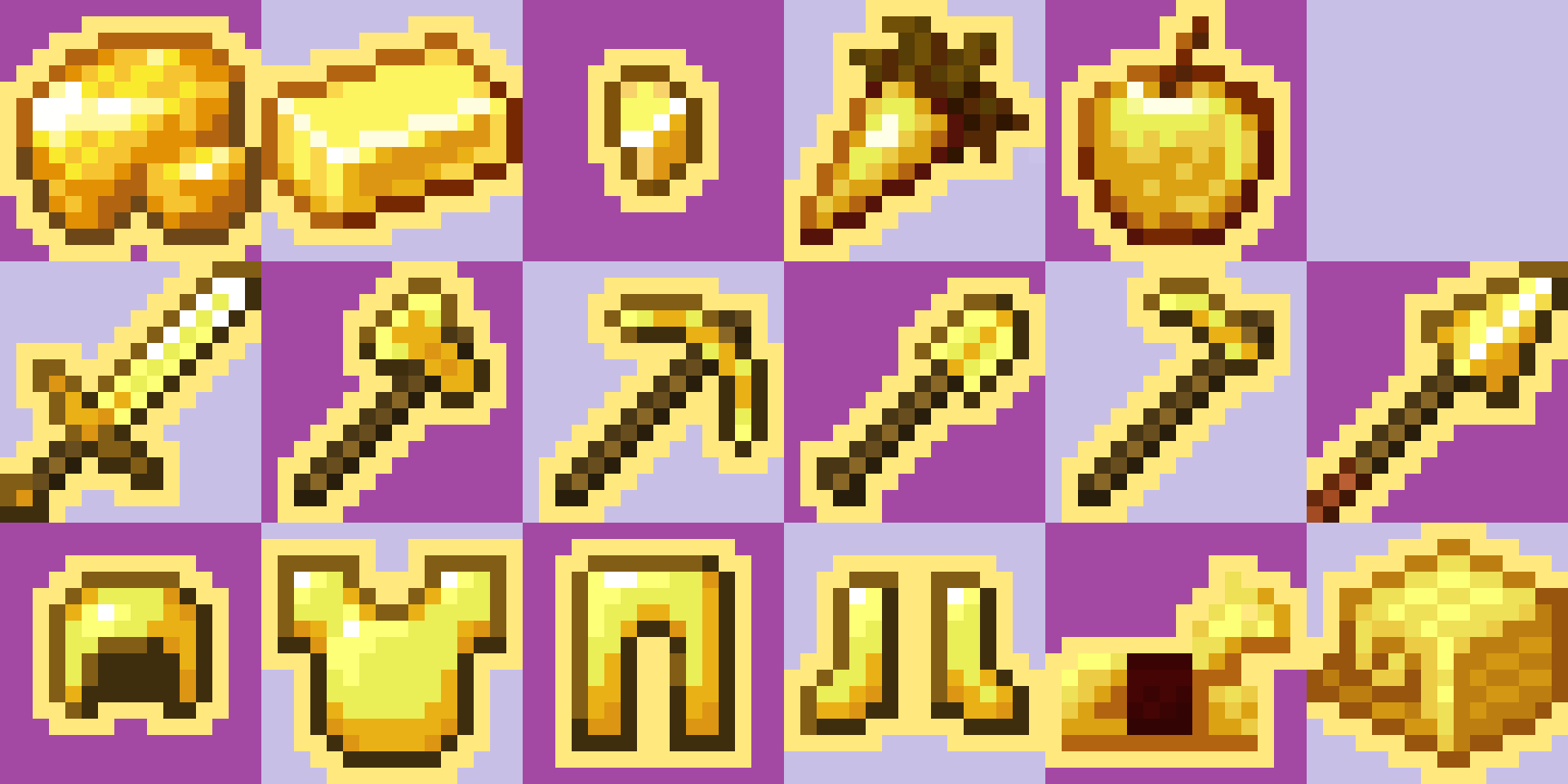 Golden Tools and Armor