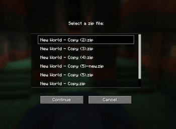 File selection screen