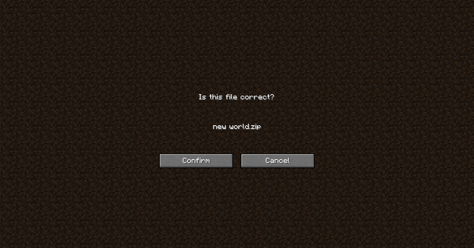 The conformation screen when installing a map
