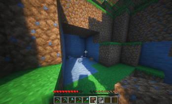 Antigravity + Excavator enchant example on shovel