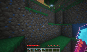 Excavator enchant example on shovel (before)