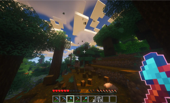 Lumberjack enchant example on 2x2 tree (after)