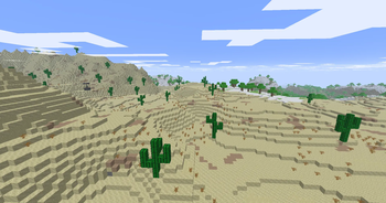 Desert biome with a bedrock altar in the background