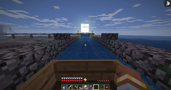 A player-built aqueduct