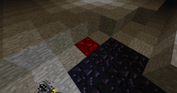 An exposed block of Glowing Obsidian