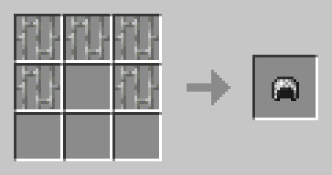 5 Iron Bars = Chainmail Helmet