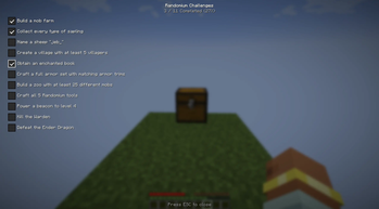 Challanges menu