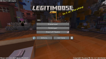 Minecraft main menu with the resource pack on