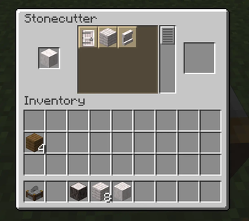 Stripped Wood in stone cutter