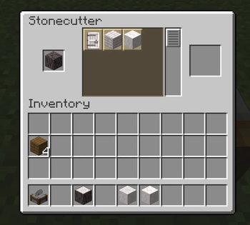 Wood in stone cutter