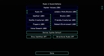 Volume option