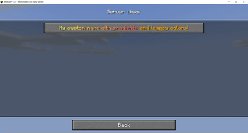 Server links screen