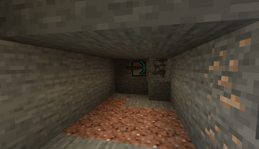 A turtle tunneling in Minecraft