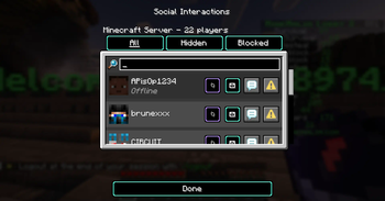 Social Inetractions Screen