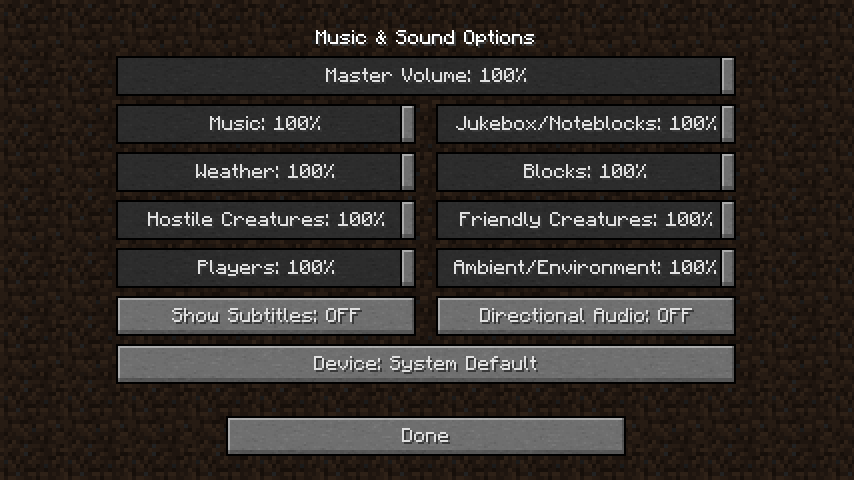 Sound options with additions