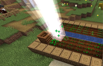 Lightning striking a crop when it grows