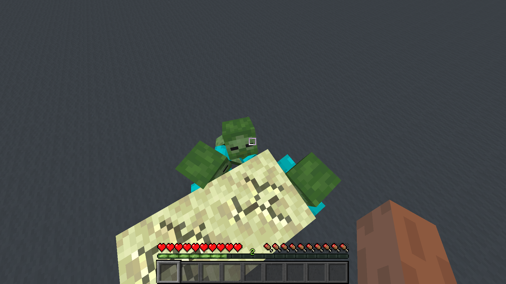Zombies mining end stone