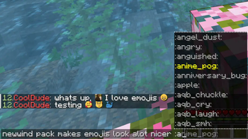 Demonstration of Emojis in Chat With Newwind Pack