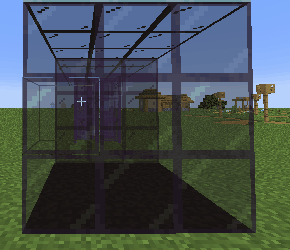 The bow shoots through the glass