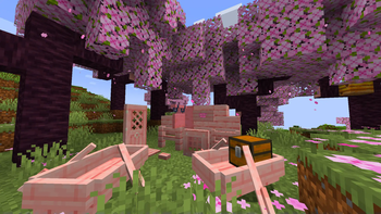 cherry woodset and cherry grove biome