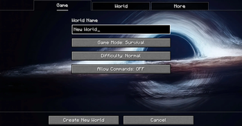 World Creation Screen